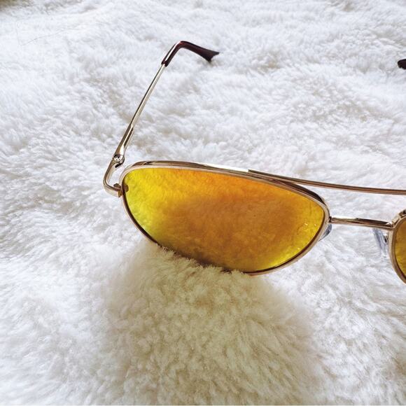 Jessa Orange Polarized Classic Aviator Sunglasses - Picture 6 of 9